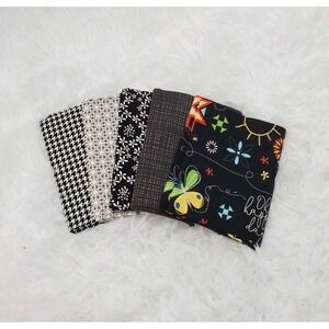 "Oh Happy Day" Fat Quarter Bundle By Sandy Gervais - Riley Blake 5pc (Black)